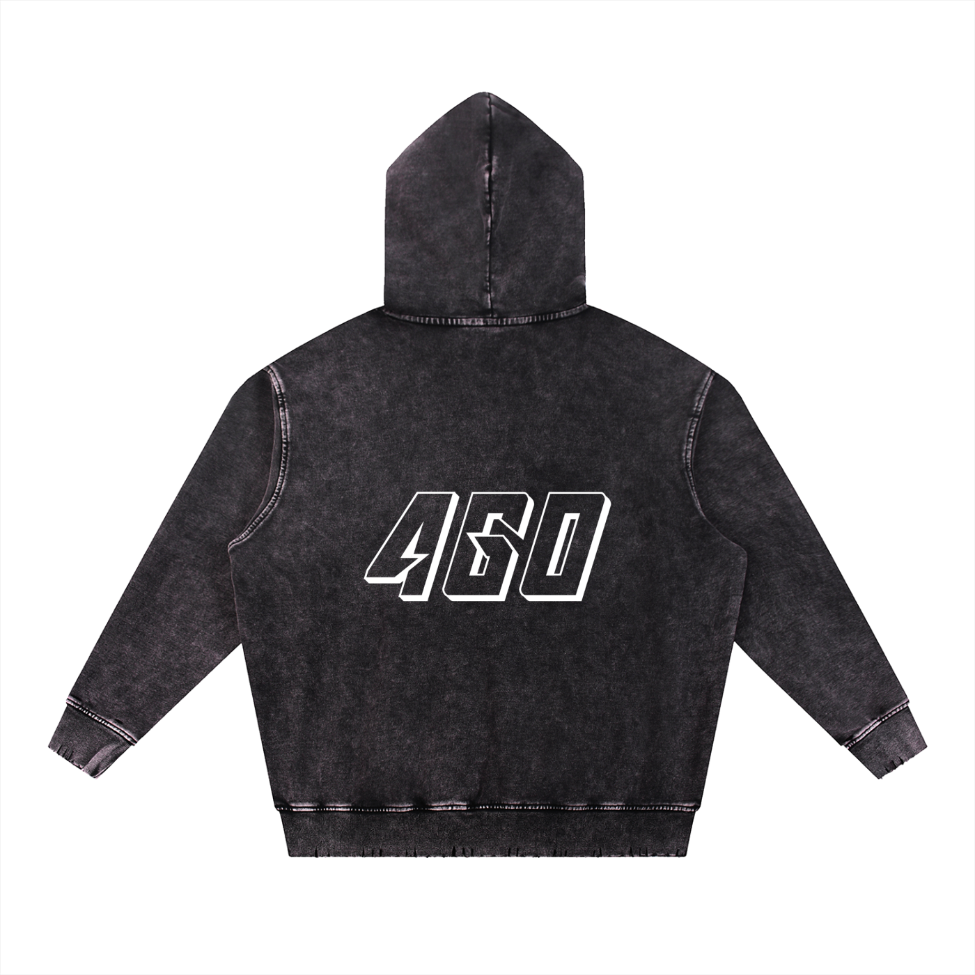 Snow Wash Hand-Frayed Heavyweight Hoodie