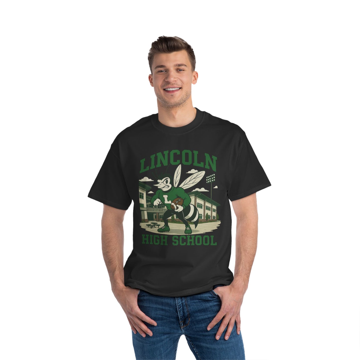 Lincoln High School Bee Short-Sleeve T-Shirt, Team Spirit Tee, School Pride Shirt, Graduation Gift, High School Reunion Apparel