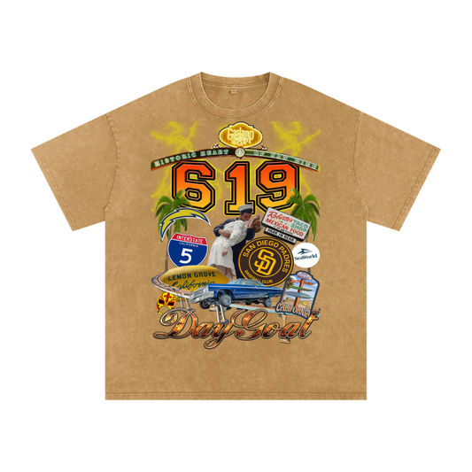 Snow Washed Oversized Cotton T-Shirt