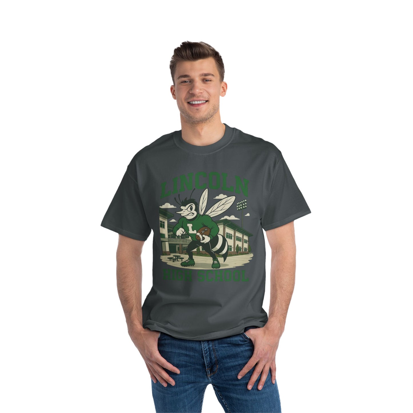 Lincoln High School Bee Short-Sleeve T-Shirt, Team Spirit Tee, School Pride Shirt, Graduation Gift, High School Reunion Apparel